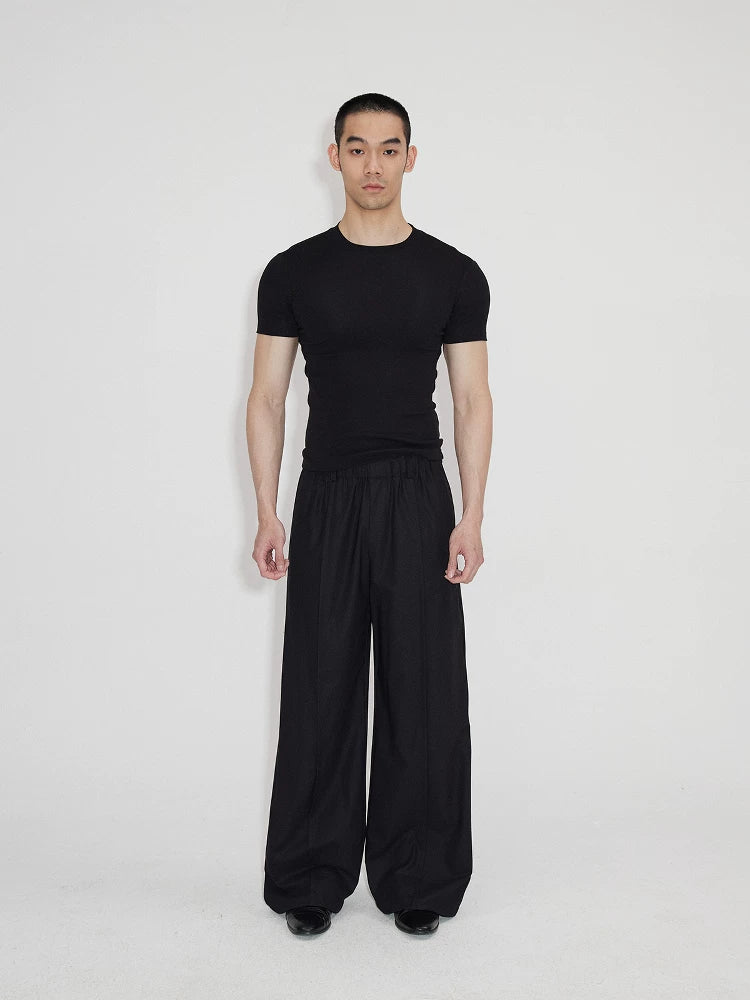 Elastic Waist Suit Pants