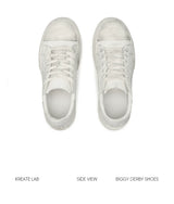 Unisex Distressed Low-Top Leather Platform Sneakers