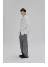 Basic Long Sleeve Cotton Blend Shirt