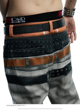 Vintage Snake Print Genuine Leather Belt
