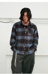 Men's Long-sleeve Plaid Wool Blend Shirt