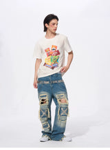 Men's Snack Print Washed Cotton Tee