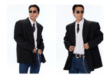 Classic Vintage Oversized Double-breasted Wool Blazer