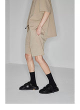Plaid Multi-Pocket Elastic Waist Shorts
