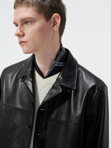 Cupro Lined Suede Leather Lapel Jacket