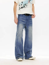 Men's Washed Fleece Relaxed Straight Jeans