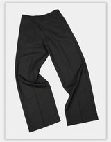 Wide Leg Wrinkle-free Wool Trousers