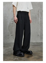 Draped Chain Texture Straight Leg Pants