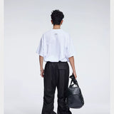 Double Pleated Zip Straight Loose Pants