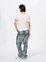 White Men's Twofer Letter Print Tee