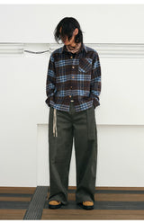 Men's Long-sleeve Plaid Wool Blend Shirt