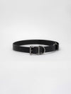 Black Vintage Silver Buckle Leather Belt