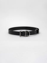 Black Vintage Silver Buckle Leather Belt