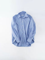 Casual Blue White Pinstriped Sun Shirt