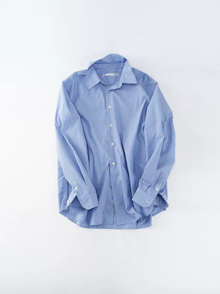 Casual Blue White Pinstriped Sun Shirt