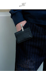 Magnetic Full Grain Leather Card Holder