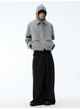 Leopard Print Jacquard Pleated Straight Pants