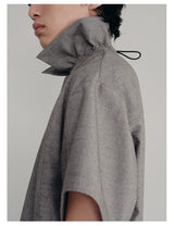 Ruffled Collar Cotton Linen Buttoned Shirt