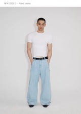Three-Piece Raw Hem Curved Jeans