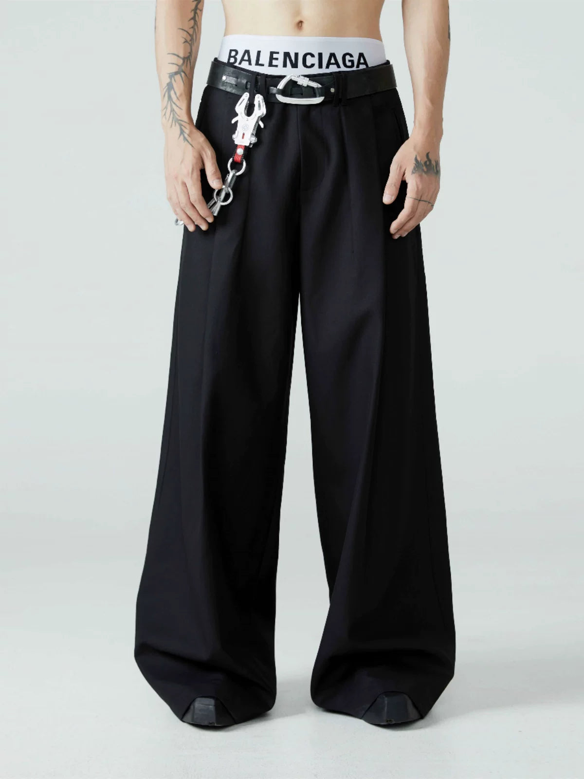 Men's Loose Pleated Wide Leg Pants