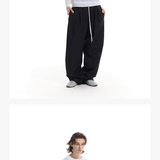 Striped Drawstring Elastic Casual Pants