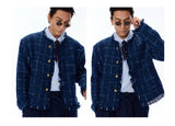 Elegant Retro Plaid Boxy Tweed Jacket