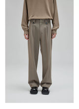 Vintage Pleated Wide Waist Casual Pants