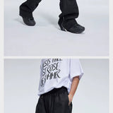 Double Pleated Zip Straight Loose Pants