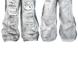 Wide Leg Two-In-One White Canvas Pants