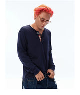 Men's Vintage Washed Slub Cotton Henley