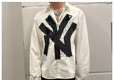 Oversized White Long-Sleeve NY Tape Shirt