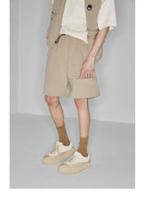 Plaid Multi-Pocket Elastic Waist Shorts