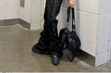 Stretchy Three Stripe Flared Patent Pants
