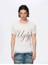 White Men's Twofer Letter Print Tee