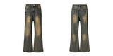 Cleanfit Washed Yellow Slim Flared Jeans