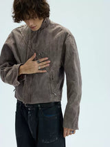 Washed Fleece Plaid Lined Jacket