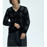 Two Tone Faux Fur Plaid Cardigan