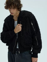 Warm Heavy Fur Bomber Puffer Coat