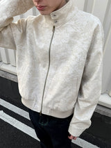 Men's Linen Floral Jacquard Harrington Jacket