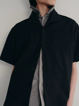 Seagull Collar Leaf Jacquard Shirt