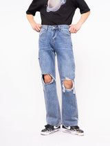 Men's Loose Straight Distressed Vintage Jeans