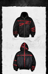 Burnt Red Distressed Bandage MA1 Jacket