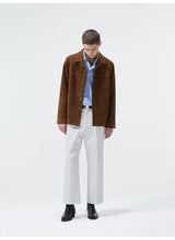 Cupro Lined Suede Leather Lapel Jacket