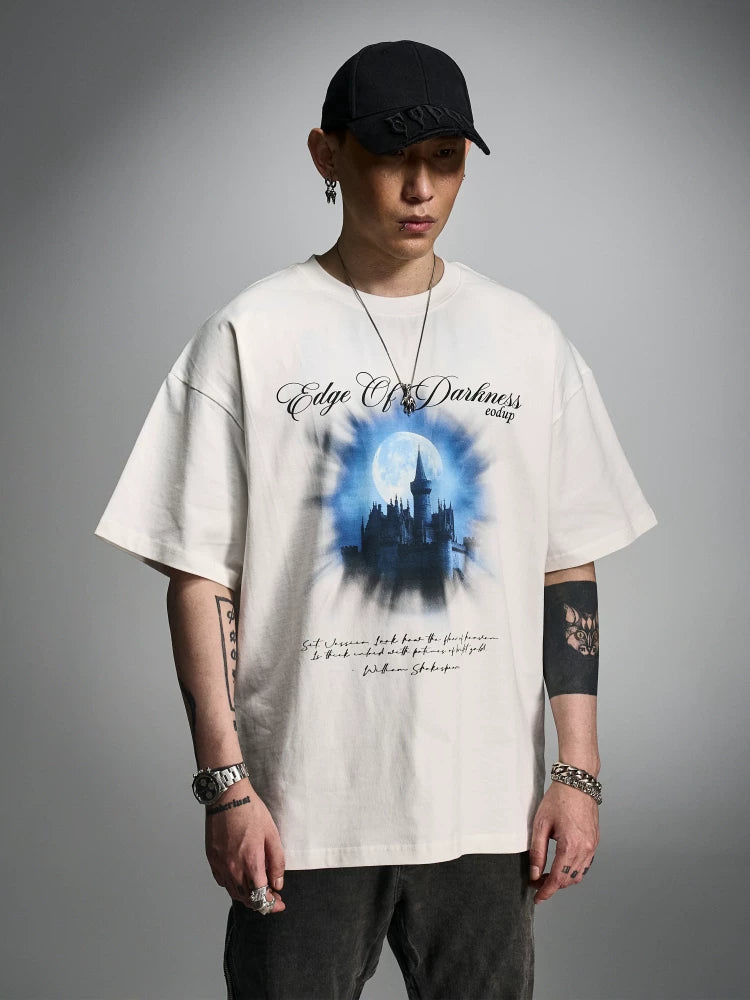 Loose Ivory Printed Short Sleeve Tee
