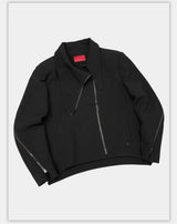 Dark Matte High Collar Zip Jacket