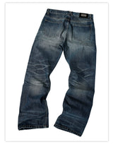 Dark Ice Blue Wash Straight Jeans