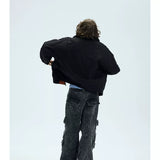 Orange Padded Detachable Fur Bomber Jacket
