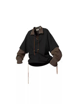 Knotted Textured Two-Piece Polo Sweater