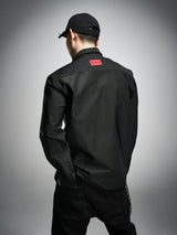 Long Sleeve Ribbed Point Collar Shirt