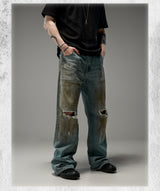 Tawny Distressed Loose Straight Jeans